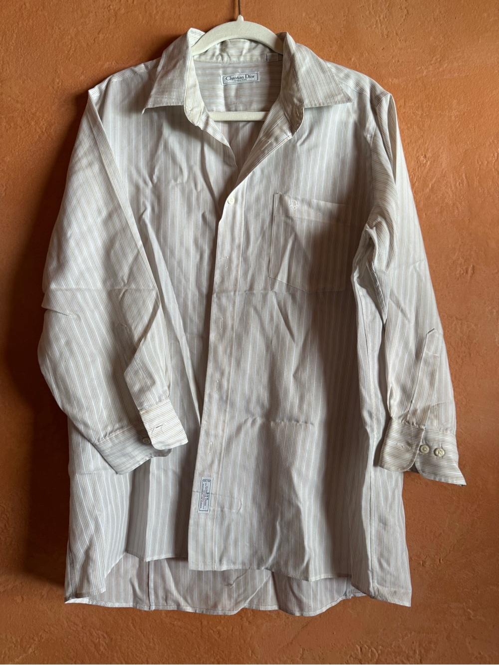 Vintage Christian Dior Chemises Striped Oversized Shirt 16.5 34/35